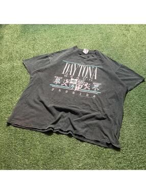 Vintage 90s Daytona Beach Florida Shirt Oneita Mens XXL Green Single Stitch 1990